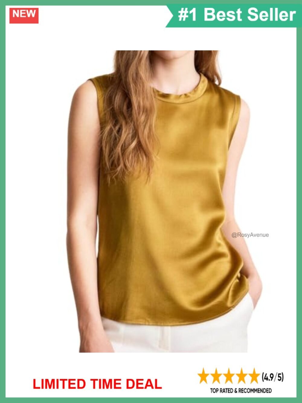 MOLISILK Womens 100% Mulberry Silk Tank Top Sleeveless Blouse Tee